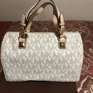 Michael Kors Signature White and Cream Satchel